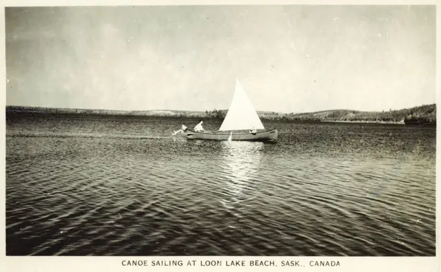 Canoe sailing at Loon Lake Beach